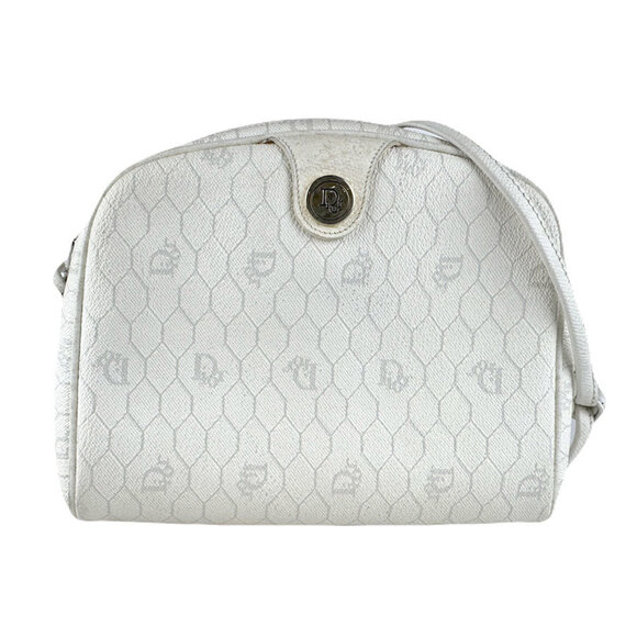 CHRISTIAN DIOR White Leather Shoulder Bag